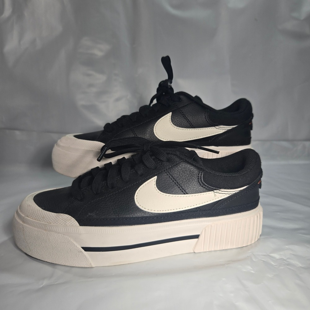 Nike‎ Court Legacy Lift Black Sail Platform Sneakers DM7590-001 Womens 6 - Picture 4 of 10